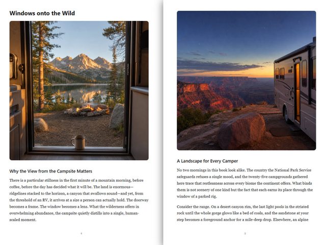 Inside pages of a BookMasher coffee table book