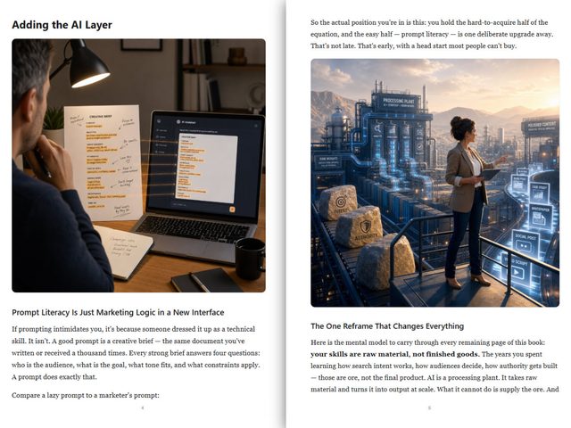 Inside pages of a BookMasher problem solving book