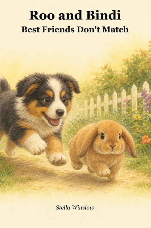 Roo and Bindi children's book cover, made with BookMasher