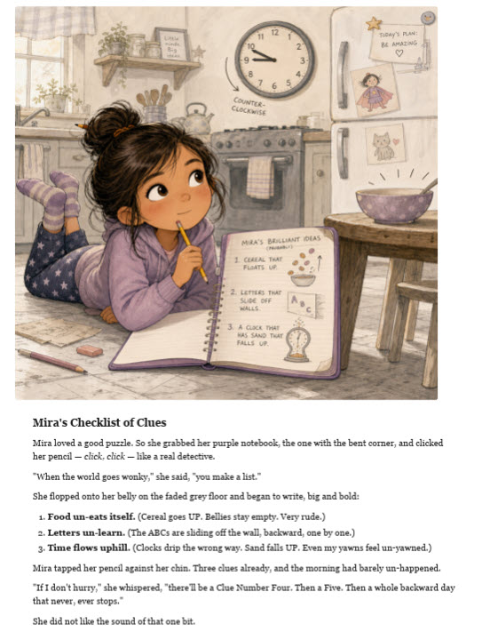 Children's picture book spread generated by BookMasher